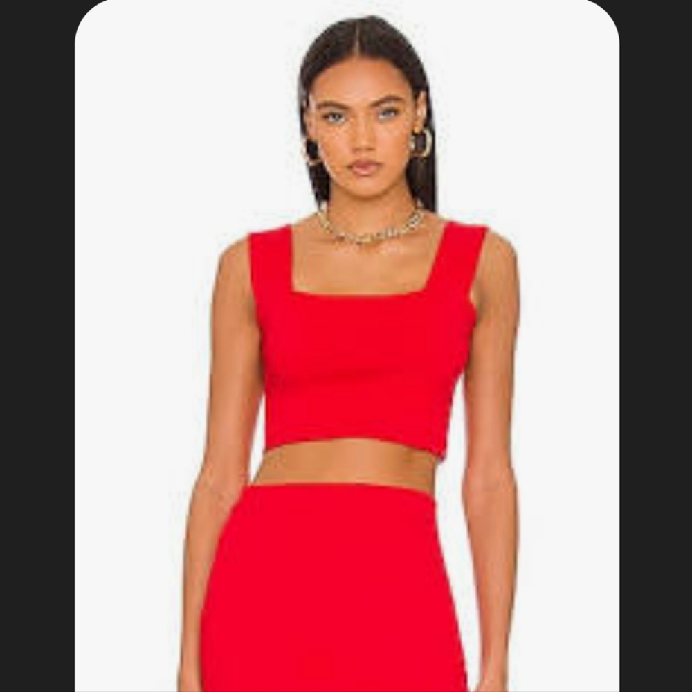 New LITA by Ciara True Rib Crop Top in Fiery Red XXL Revolve